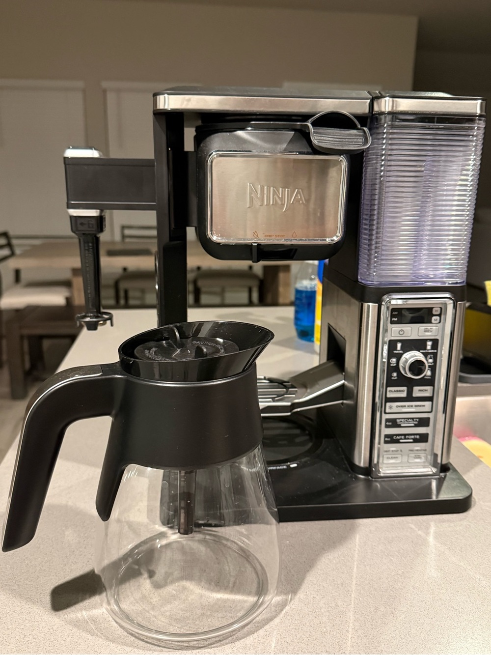 Ninja Black and Silver Programmable Coffee Brewer with Glass Carafe